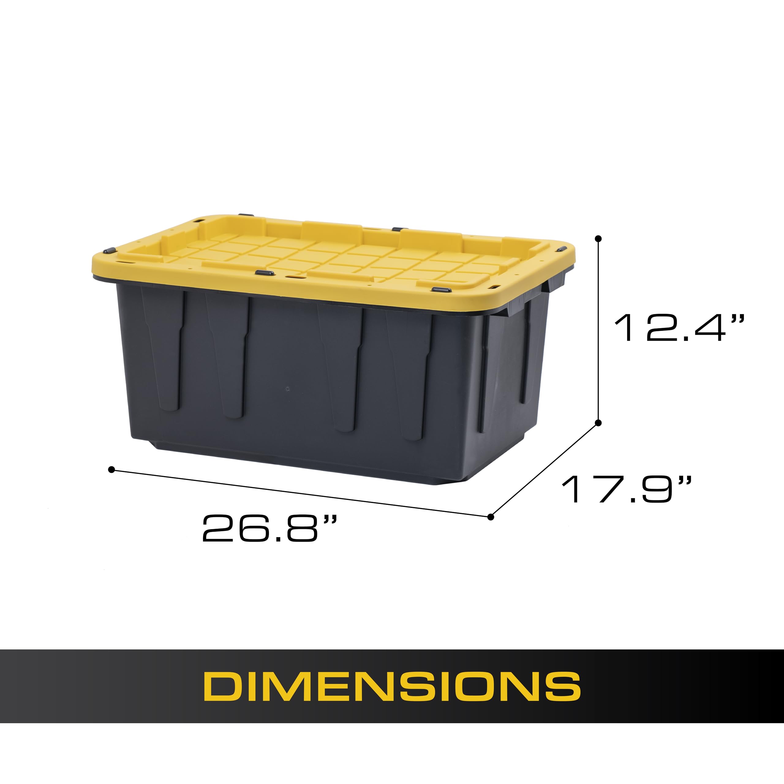 CX BLACK & YELLOW® 17-Gallon Tough Storage Containers, Extremely